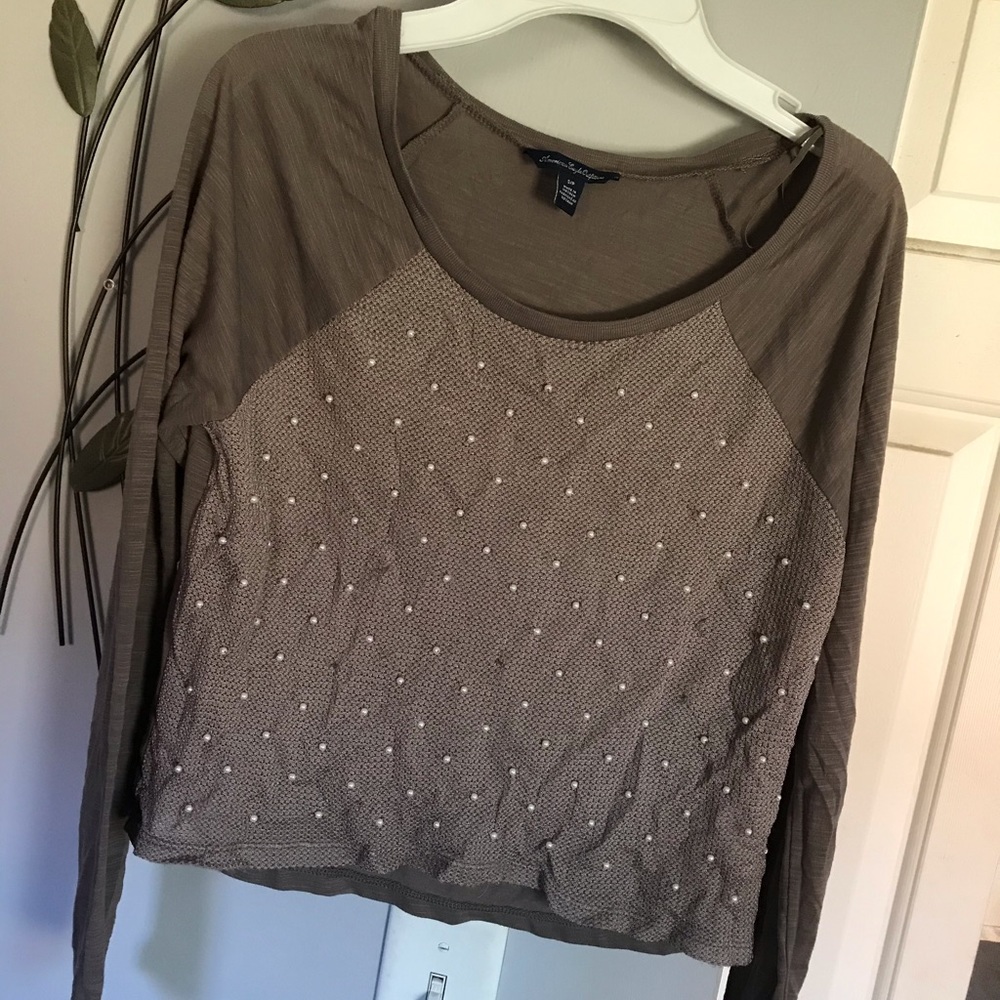 American eagle long sleeve crop top